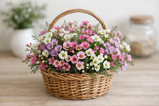 Basket Wax Flower Arrangement Ideas