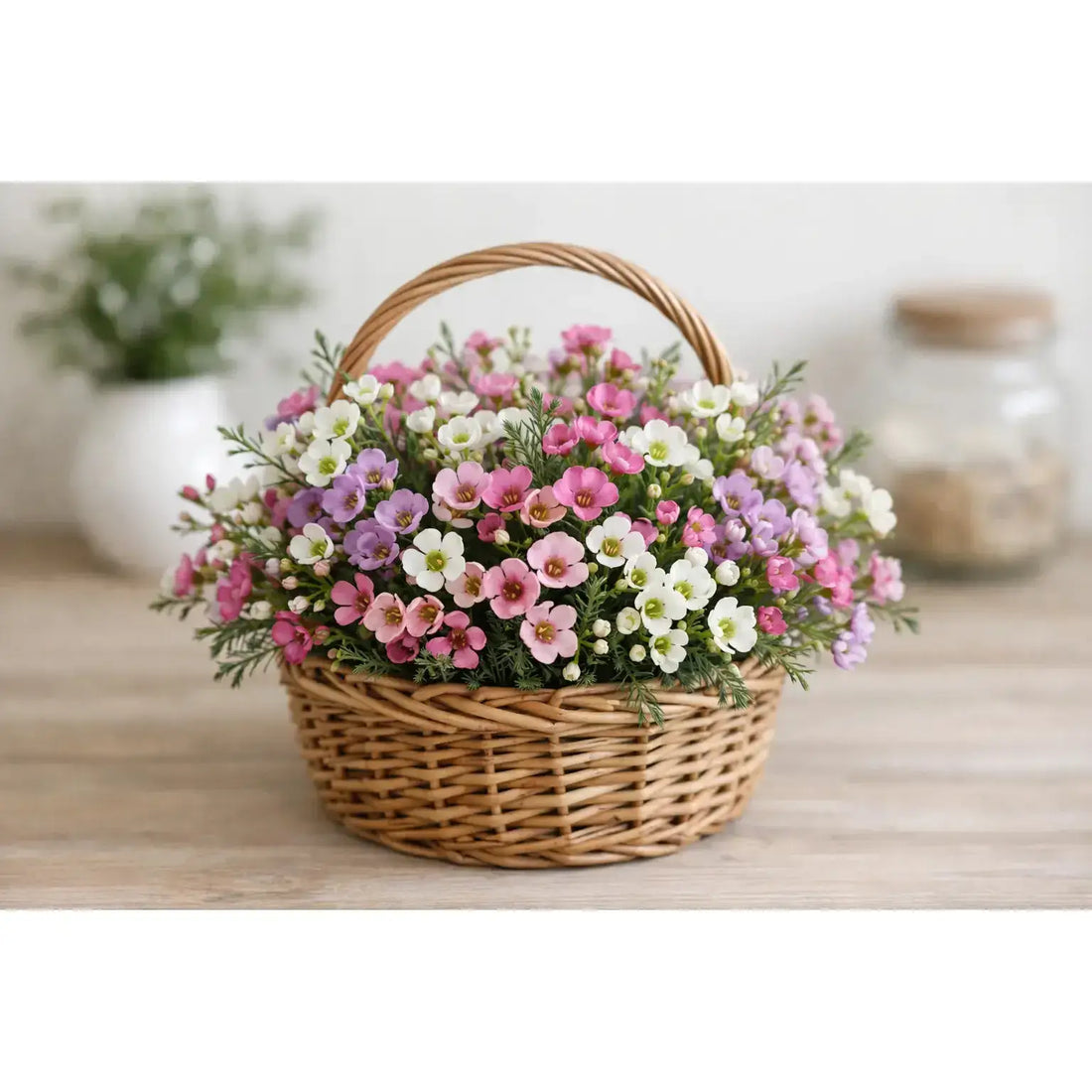 Basket Wax Flower Arrangement Ideas