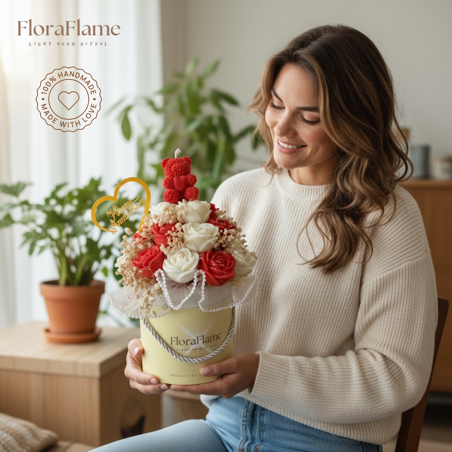 Flora Charm - Crimson Red