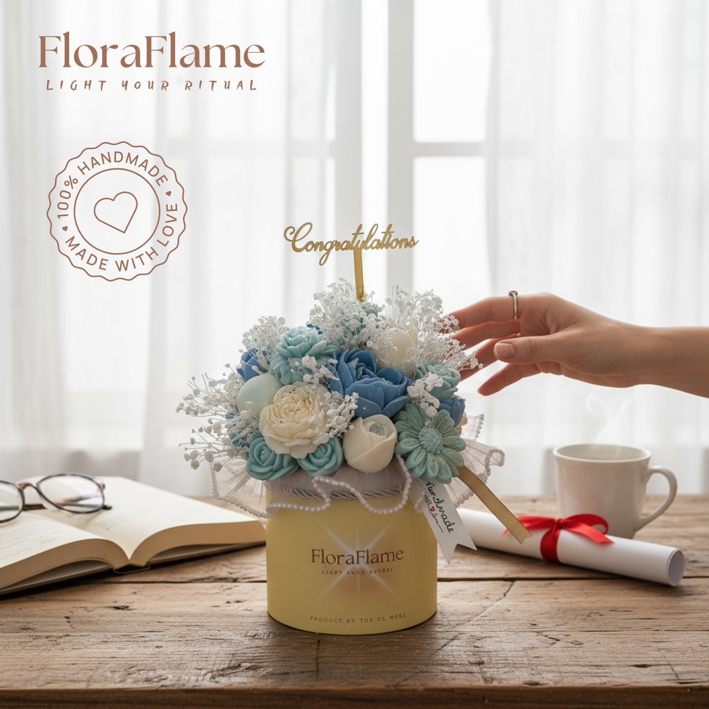 Flora Charm - Blue Serenity