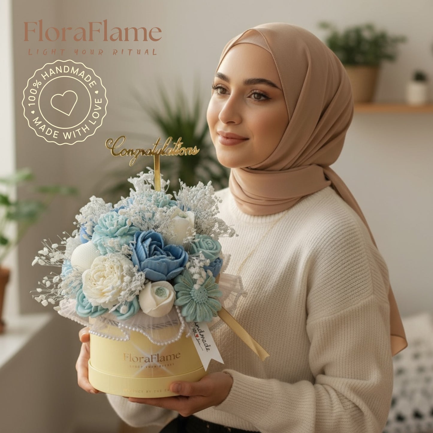 Flora Charm - Blue Serenity