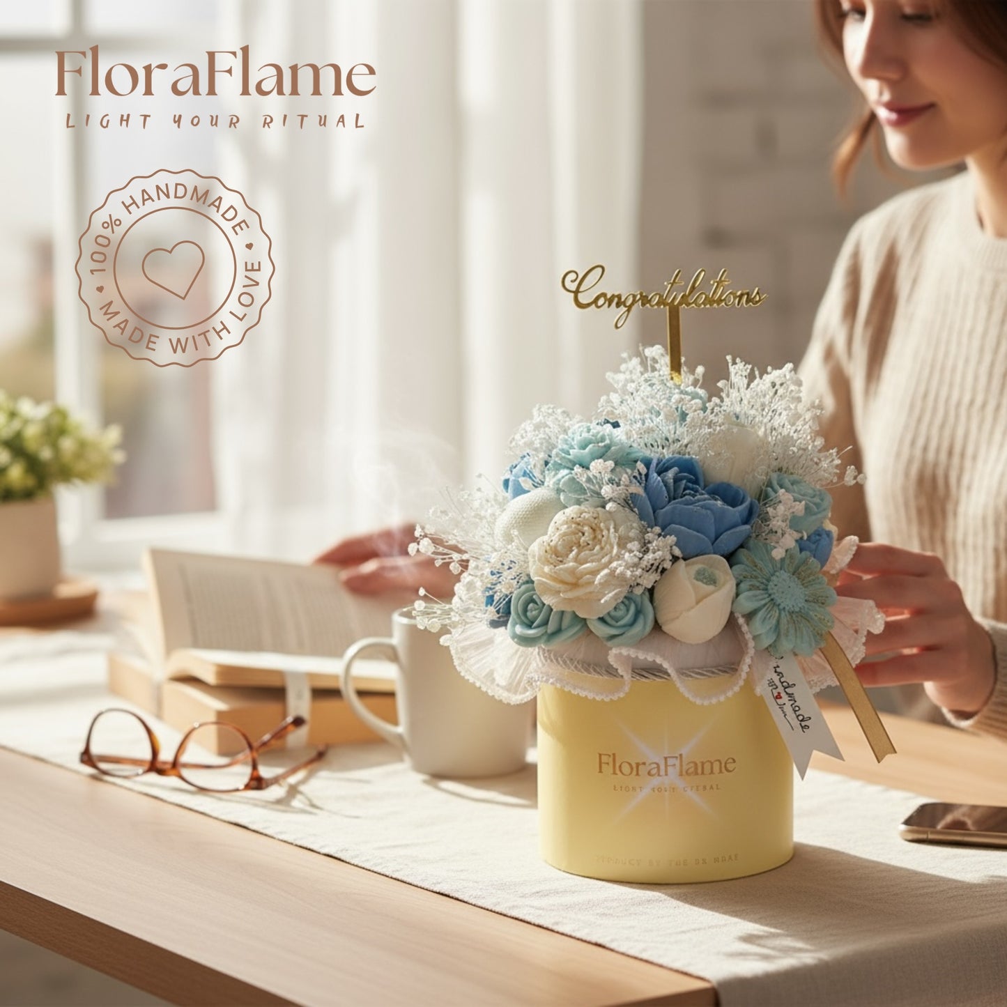 Flora Charm - Blue Serenity