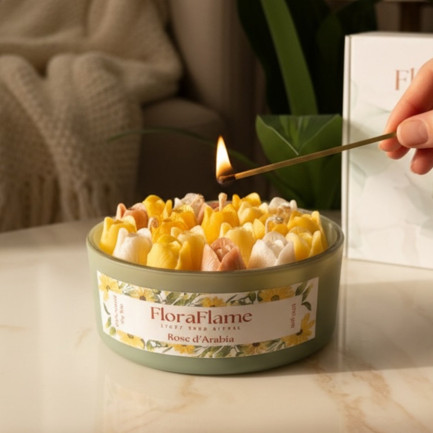 Flora Blossom - Yellow Tulips Large Candle